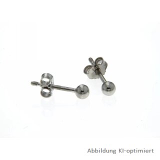 Kugelohrstecker echt Silber 925 Glanz 3mm