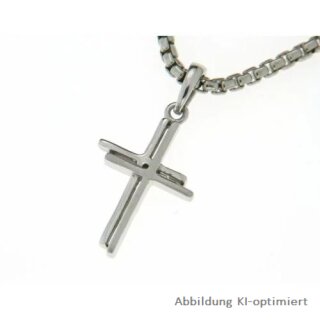 Anhänger Kreuz doppelt echt Silber matt/Glanz 22x11mm