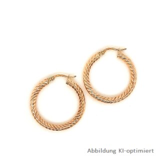 Bügelcreolen gedreht echt Gold 333 Glanz 25x3mm