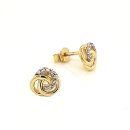 Ohrstecker Wirbel mit Zirkonia echt Gold 333 Glanz 7mm