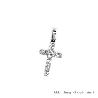 Anhänger Kreuz echt Silber 925 diamantiert 27x12mm