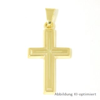 Anhänger Kreuz echt Gold 333 matt/Glanz 28x14mm