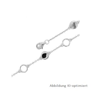 Armband mit Plättchen und Ringen 6mm echt Silber 925 diamantiert 17+3cm