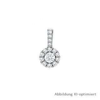 Kleiner Gleiter Anhänger rund mit Zirkonia echt Silber 925 Glanz 11x5,5mm