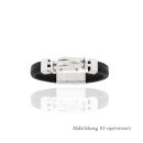 Lederarmband geflochten mit Edelstahlelementen Länge...