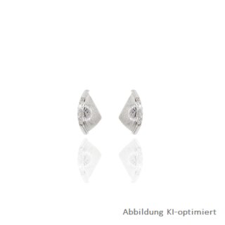 Ohrstecker mit Zirkonia echt Silber 925 eismatt/Glanz