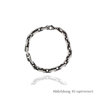 Armband Fantasie Edelstahl schwarz matt Länge 21cm