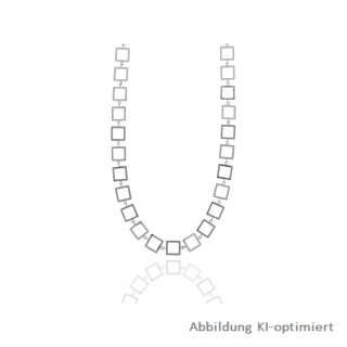 Collier Fantasie Quadrate Edelstahl teilmatt Länge 45+5cm