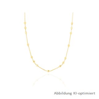 Collier vergoldet mit Kugeln 3mm echt Silber 925 Glanz 45cm