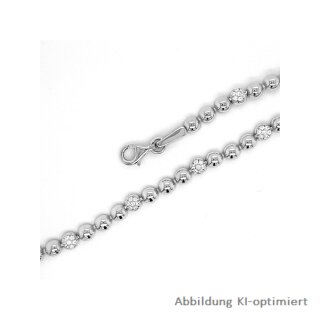 Kugelarmband mit Zirkonia echt Silber 925 Glanz 19cm