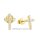 Zarte Ohrstecker Kreuz mit Zirkonia echt Silber 925 vergoldet 8x6mm