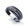 Armband 4-reihig Lederoptik geflochten mit Edelstahlschließe 21cm
