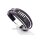 Armband 4-reihig Lederoptik geflochten mit Edelstahlschließe 21cm