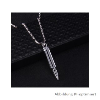 Anhänger Patronenhülse Stahl mit Kette 70cm