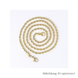 Kordelkette 3mm Edelstahl goldfarben Glanz Länge 75cm