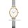 Bering Damenuhr Classic Oval Gehäuse IP-goldfarben Milanaiseband silberfarben 3 ATM 11020-010