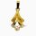 Eleganter Goldanhänger mit Süßwasser-Zuchtperle – 375er Gold, matt/glänzend
