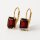 Ohrringe mit Granat rechteckig echt Gold 333 Glanz 15x6,8mm