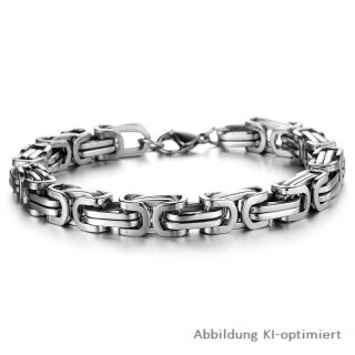 Edelstahl-Königsketten-Armband „Royal Shine“ (7 mm, 21,5 cm)