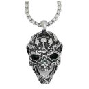 Edelstahl-Skull-Anhänger „Obsidian...