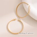 Große Bügelcreolen „Golden Pattern“ – Edelstahl vergoldet, 43×3,5 mm (1 Paar)
