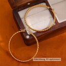 Große Bügelcreolen „Golden Pattern“ – Edelstahl vergoldet, 43×3,5 mm (1 Paar)