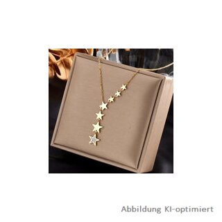 Y-Collier „Shooting Star“ – Edelstahl vergoldet mit Zirkonia, 40 + 4 cm