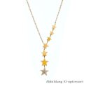 Y-Collier „Shooting Star“ – Edelstahl vergoldet mit Zirkonia, 40 + 4 cm
