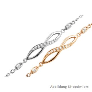 Armband Unendlichkeitszeichen „Silver Sparkle“ – Sterling Silber 925 mit Zirkonia, 16 + 3 cm