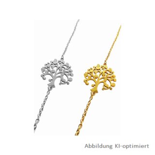 Armband / Fußkette "Big Tree" Lebensbaum Edelstahl 19+5cm