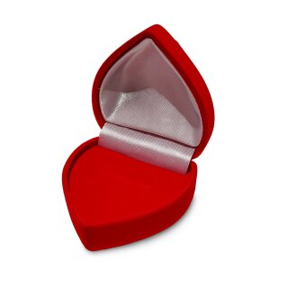 ❤️ Edle Schmuckschachtel in Herzform – Rot, mit Satinfutter – edle Präsentationsbox für Ringe, Ohrringe