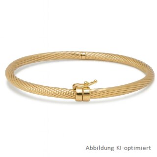 💛 Gedrehter Armreif aus 585 Gelbgold – stilvoll & sicher