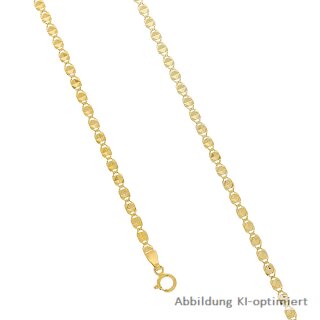 Fantasiekette Gold 375 – 3 mm, poliert mit Diamantschliff & Federringverschluss
