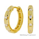 Vergoldete Silber-Creolen mit Zirkonia – 16,5 mm...