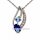 Eleganter Gleiter-Anhänger aus rhodiniertem Silber 925 mit Blautopas & Zirkonia 17,5mm