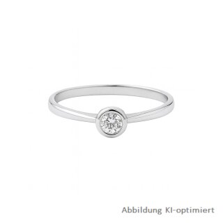 ✨ Damenring aus Weißgold mit Brillant – Solitärring 0,08ct Ringweite 57