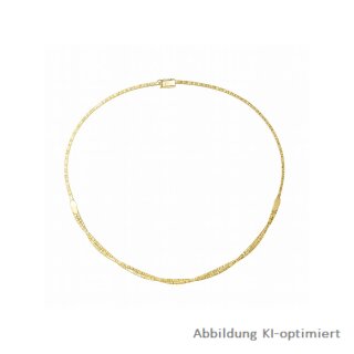 ✨ Flechtcollier aus 585 Gold – matt/glänzend, gemustert