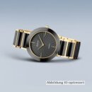 Bering Damenuhr Keramik schwarz+ Edelstahl IP-vergoldet Saphirglas Gliederarmband 3 ATM 11435-732