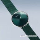 Bering Uhr Unisex Ultra Slim grün glänzend flaches Saphirglas 3 ATM 15739-808