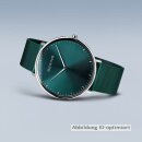 Bering Uhr Unisex Ultra Slim grün glänzend flaches Saphirglas 3 ATM 15739-808