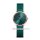 Bering Damenuhr Ultra Slim Gehäuse rosè grün glänzend Milanaiseband flaches Saphirglas 3 ATM 15729-868