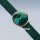 Bering Damenuhr Ultra Slim Gehäuse rosè grün glänzend Milanaiseband flaches Saphirglas 3 ATM 15729-868
