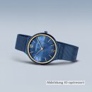 Bering Damenuhr, Ultra Slim, blau poliert/gebürstet, Ziffernblatt Perlmutt 3 ATM 18434-397