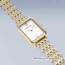 Bering Damenuhr Edelstahl rechteckig Metallband bicolor Saphirglas 17423-714