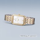 Bering Damenuhr Edelstahl rechteckig Metallband bicolor Saphirglas 17423-714