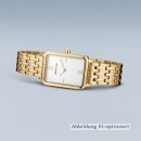 Bering Damenuhr Edelstahl rechteckig Metallband goldfarbenr Saphirglas 17423-734