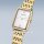 Bering Damenuhr Edelstahl rechteckig Metallband goldfarbenr Saphirglas 17423-734