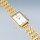 Bering Damenuhr Edelstahl rechteckig Metallband goldfarbenr Saphirglas 17423-734