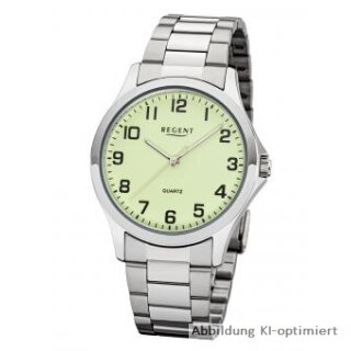 Regent Herrenuhr 5 Bar Zifferblatt grün mit Metallband W-0016
