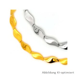 Collier Welle echt Silber 925 - wahlweise vergoldet oder rhodiniert - matt/Glanz 45cm